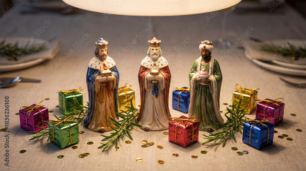 Naklejka premium Figuras de los tres reyes magos