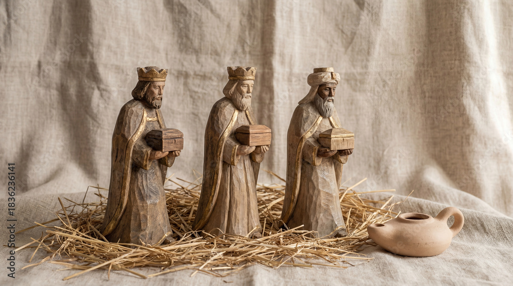 Fototapeta premium Figuras de los tres reyes magos