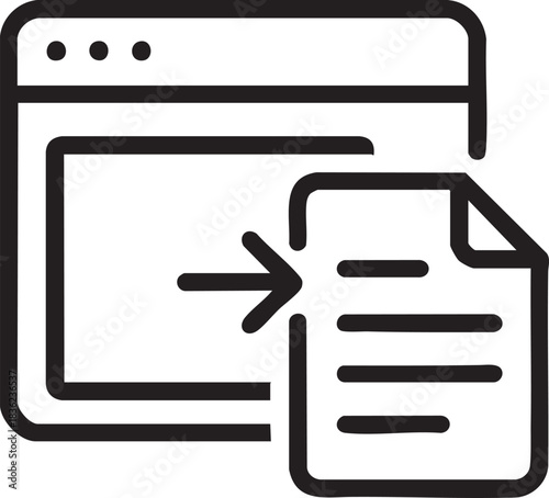 A simple illustrative icon depicts downloading a file from a browser window showcasing data transfer