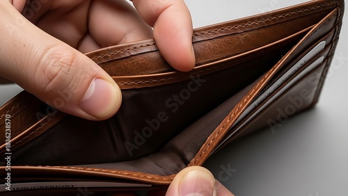 Empty wallet concept highlighting financial strain and economic hardship