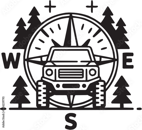 Global compass icon set. Vector glyph pictograms of world map, compass rose, airplane, travel symbol, navigation mark black silhouette