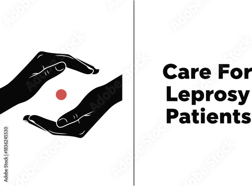 Hands protecting small pill symbolizing care for leprosy patients world leprosy day awareness