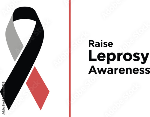 Raise leprosy awareness ribbon health campaign support graphic