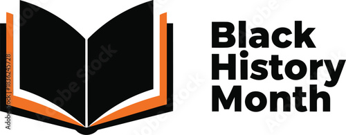 Black history month open book icon celebrate heritage education and african american culture