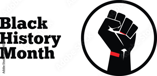 Black history month fist symbol celebrate african american heritage empowerment vector graphic