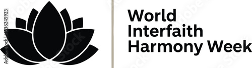 World interfaith harmony week logo lotus flower symbolizing unity peace and spiritual connection
