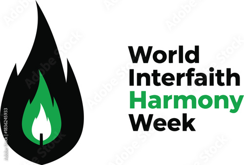 World interfaith harmony week logo flame of unity diversity peace and understanding