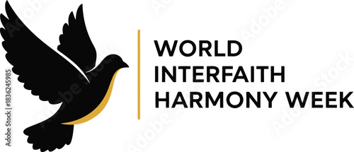 World interfaith harmony week dove silhouette symbol of peace unity and global understanding