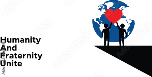 Humanity and fraternity unite global connection love and solidarity concept for world peace day