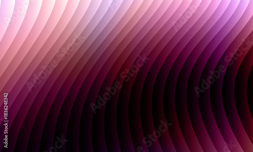 Neon ripple glass gradient in magenta, violet, ember orange on deep midnight. Sharp ribbed distortion, cinematic glow; futuristic texture background, vector illustration