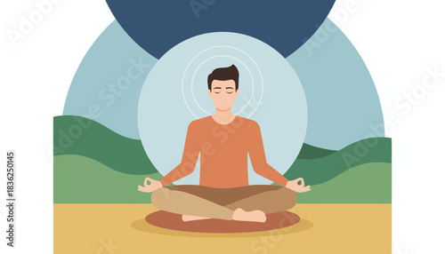 Person Meditating in a Seated Outdoor Yoga Pose.