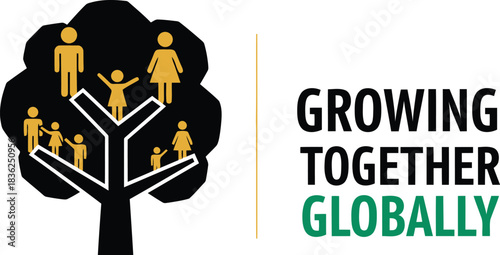 Growing together globally diverse family tree symbolizing unity community and global connection