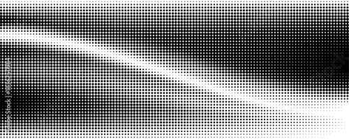 Flowing dots particles wave pattern 3D curve halftone black gradient curve shape isolated on white background. Vector in concept of technology, science, music, modern vector wave