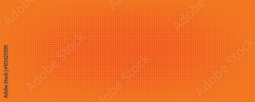 Dots halftone orange color pattern gradient texture with technology digital background. Dots pop art comics with summer background. modern orange dotted