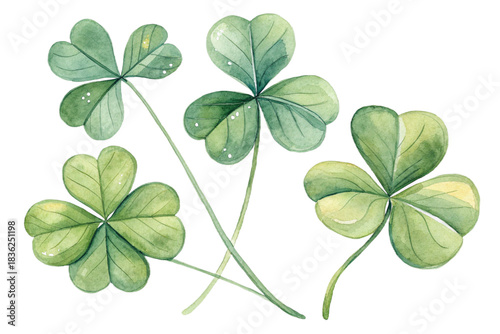  Celebrate Irish heritage with lucky shamrocks, a watercolor symbol of good fortune isolated on transparent background