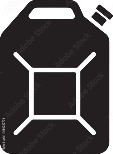 Fuel Container Icon Silhouette, Gas Can Vector, Jerry Can Symbol for Safety and Storage