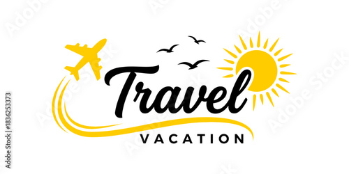 Travel handwritten logo design vector illustration