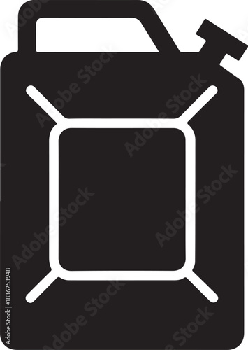 Fuel Container Icon Silhouette, Gas Can Vector, Jerry Can Symbol for Safety and Storage