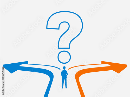 Decision Making at the Crossroads: Modern Vector Illustration of Choices