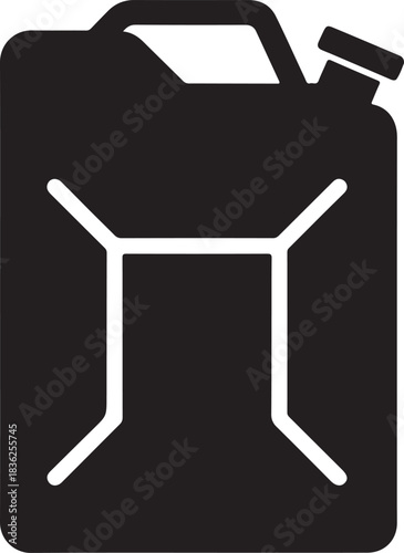 Fuel Container Icon Silhouette, Gas Can Vector, Jerry Can Symbol for Safety and Storage