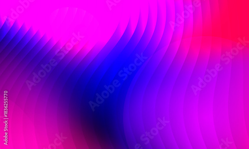 Neon ripple glass gradient in magenta, violet, ember orange on deep midnight. Sharp ribbed distortion, cinematic glow; futuristic texture background, vector illustration
