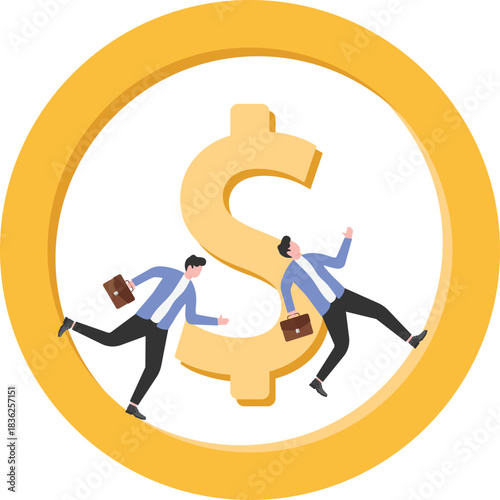 Working for a capitalist, employed, working like a slave, a prisoner, a dictator or an exploiter
