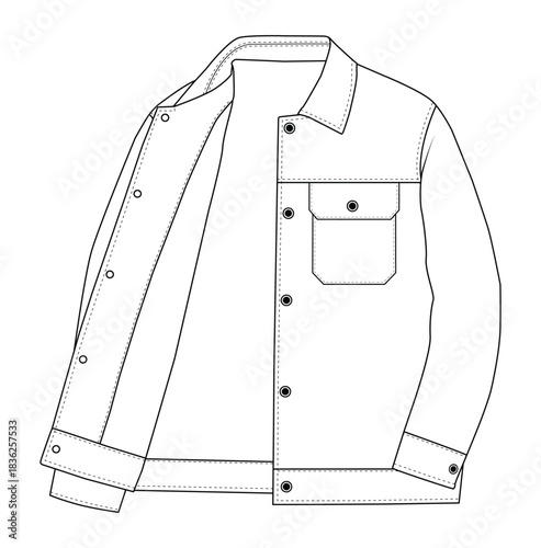 Man Shirt Jacket vector illustration design