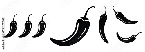 Spice up your designs with these bold chili pepper icons perfect for food blogs, restaurant menus, and vibrant culinary projects that need a dash of heat