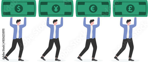 Capital flows, currency transactions, exchange rates.

