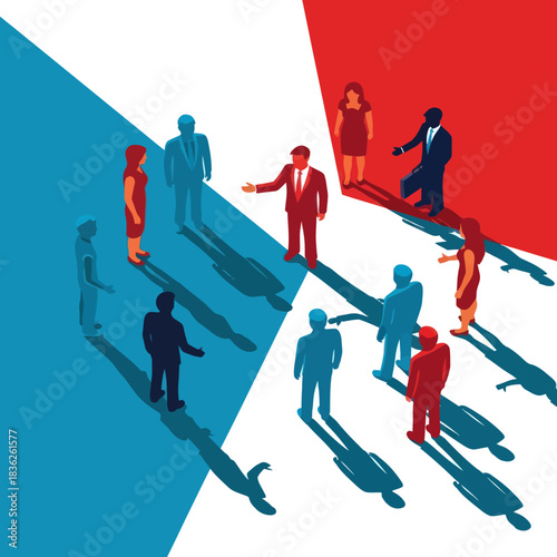 Diverse Business People Meeting and Collaborating in a Divided Space.