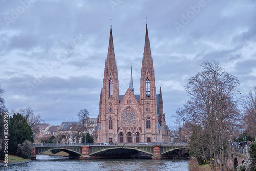 2024, 30 December, Alsace, December: view of Old city center of Strasbourg town with colorful houses.