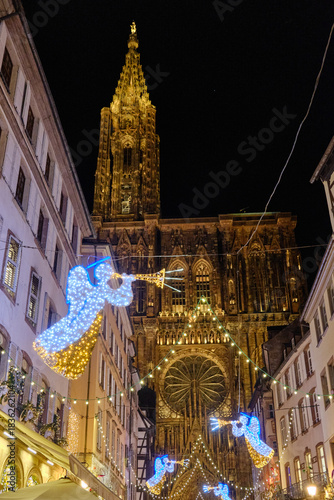 2024, 30 December, Alsace, December: view of Old city center of Strasbourg town with colorful houses.
