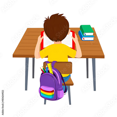 Child sitting at a desk with head in hands looking stressed