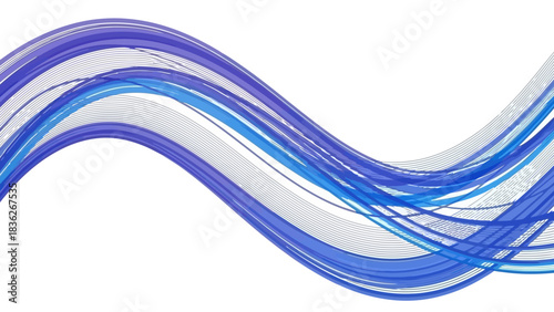 Dynamic Abstract Wave A Flowing Blend of Blue and White for Modern Designs