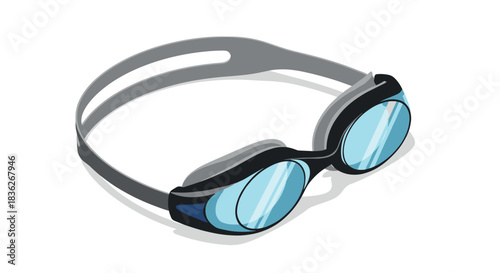Vector illustration of swimming goggles for athletic activities and water sports design