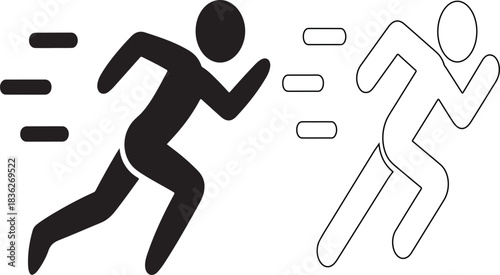 Running man icon vector illustration depicting speed and action movement