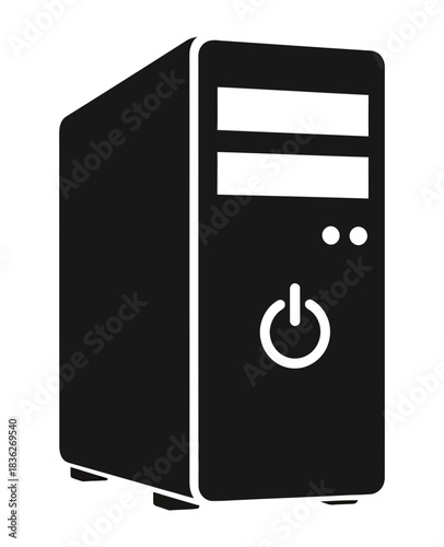 Computer tower stands tall in a minimalist design perfect for tech enthusiasts and modern workspaces