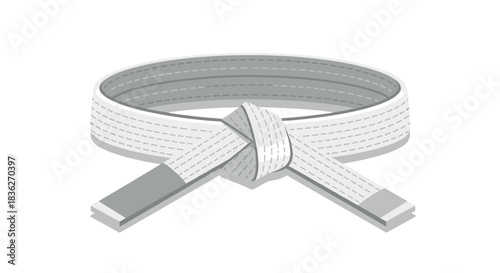 Martial arts white belt vector illustration for sports training and design