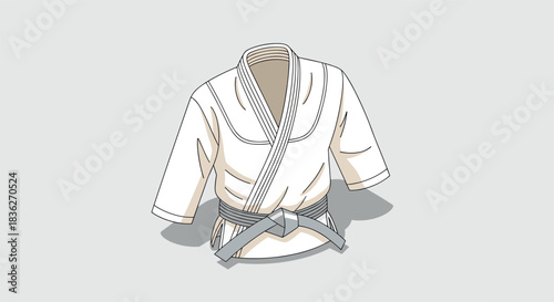 Karate uniform illustration for martial arts design and training concepts