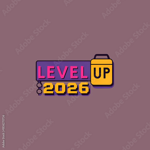 Level up to 2026, vibrant and modern achievement