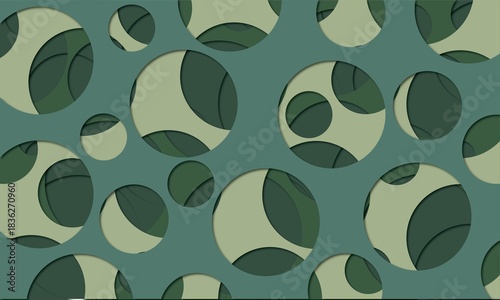 Vector illustration of overlapping multicolored circles.