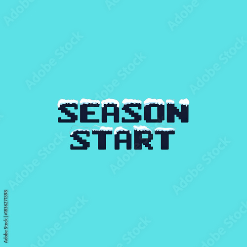 Pixelated winter announcement for season kickoff event
