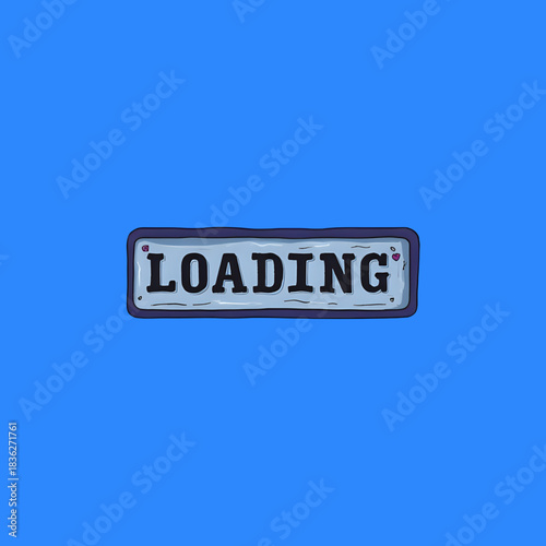 Fun cartoon loading screen element waits patiently now