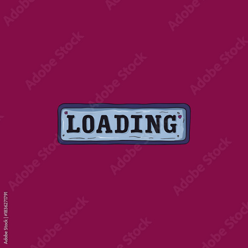 Retro loading screen sign waits for data to appear