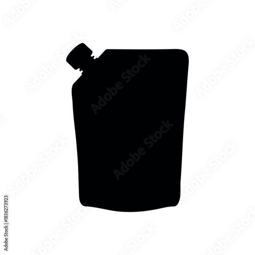 Liquid pouches silhouette vector flat illustration design.