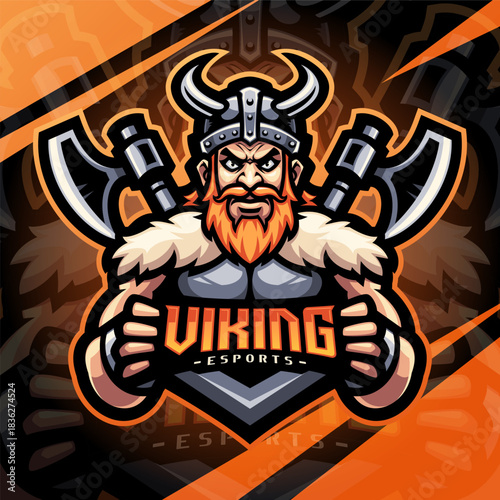 Viking esport mascot logo design