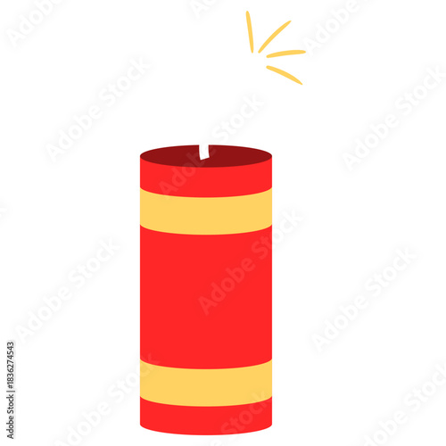 illustration of a burning firecracker