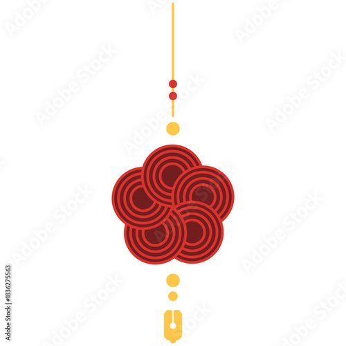 Chinese knot good luck charm illustration