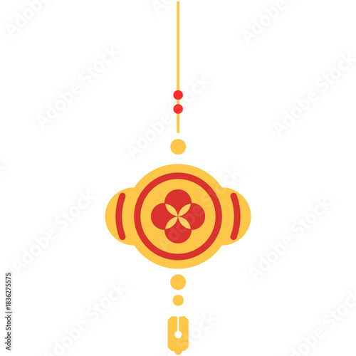 Chinese knot good luck charm illustration