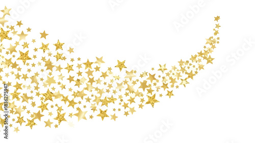 Golden Star Swirl Magical Glitter Trail for Festive and Celebratory Designs